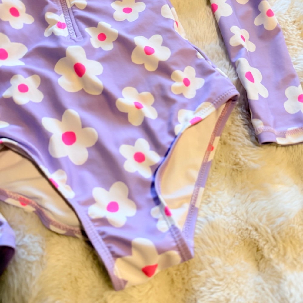 Cotton On Kids Floral Swim One Piece - Purple and Pink - Picture 3 of 5